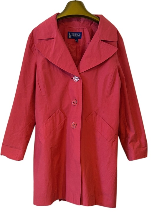London Fog Jackets & Blazers - London Fog The Tower Collection Pink Button Front Trench Coat Jacket Size L
